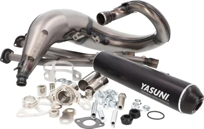 Zdjęcie produktu dla Układ wydechowy Yasuni Cross ML MAX czarny do Aprilia RX, SX, Derbi Senda, Gilera (EBE, EBS, D50B), Aprilia SX, Derbi Senda SM DRD X-Treme Pro Racing