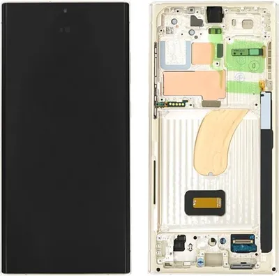 Produktbild von Original Super AMOLED Display Touchscreen Bildschirm & Rahmen Cream für Samsung Galaxy S23 Ultra S918B