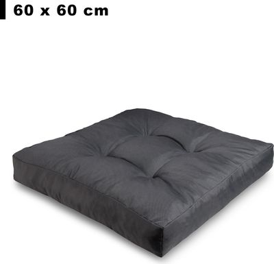 Sitzkissen 60 x 60 cm Polster | Wasserdichte Loungekissen RATTAN: Dunkelgrau