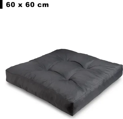 Produktbild von Sitzkissen 60 x 60 cm Polster | Wasserdichte Loungekissen RATTAN: Dunkelgrau