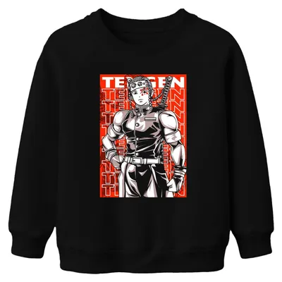 Imagen del producto de Sudadera uni para niños, estilo streetwear Y2K, con diseño de Tengen Uzui de la serie de anime Demon Slayer. Ideal como regalo. Color: . Talla: 140