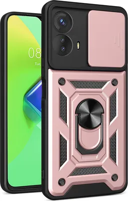 Produktbild von Hülle für Motorola Moto G73 mit Ring Ständer Halter Dia Kameraschutz TPU PC Hybrid Handyhülle Roségold