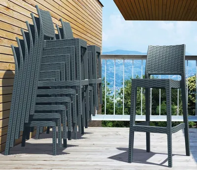 Produktbild von 4er Set Barhocker Jamaica dunkelgrau