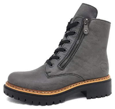 Produktbild von Rieker Damenschuhe Stiefeletten Schnürer Stiefel Grau Freizeit
