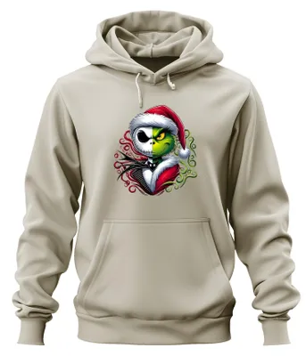 Produktbild von Nightmare before Christmas Grinch Skelett - Weihnachten Hoodie Kapuzenpullover, Natur, L