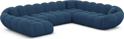 Produktbild von Strukturstoff U-Form XXL Wohnlandschaft Liva Dunkelblau Links