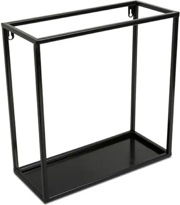 Produktbild von Wandregal, Hängeregal Metall Aufhängen, Rechteckig, Loft, Schwarz, 35 cm
