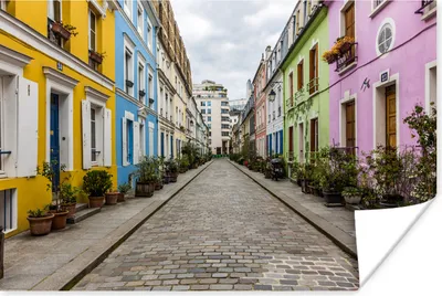 Produktbild von MuchoWow® Poster Pastellfarbene Straße in Paris 60x40 cm - Schlafzimmerdekoration