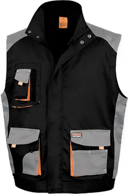 Produktbild von Result WORK-GUARD R317X | Herren Work-Guard Lite Weste / Multifunktionstaschen - Farbe: Black/Grey/Orange - Größe: L