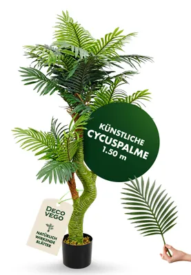 Produktbild von Künstliche Palme Cycuspalme Kunstpalme Kunstpflanze 165 cm Decovego
