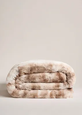 Produktbild von Webpelzdecke Felldecke Kuscheldecke Plaid 140x190 Marmor creme 40097