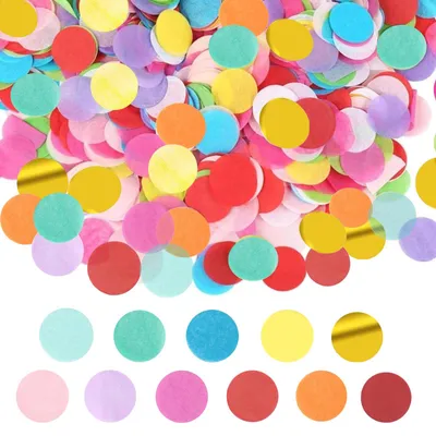 Productafbeelding van Ronde confetti - diameter 2,5 cm - 6000 stuks - Kleurrijk - Papieren confetti voor tafeldecoratie