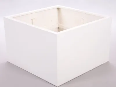 Produktbild von Elegant Einrichten | Pflanzkübel | Fiberglas | niedrige quadratisch | 100x100x60cm | perlmutt weiß.