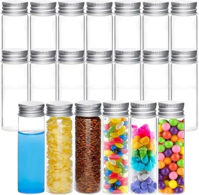 Productafbeelding van 20 stuks 50 ml reageerbuizen met deksels, herbruikbare glazen fles