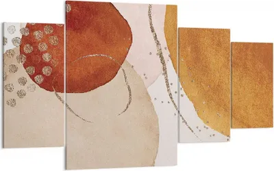 Produktbild von Bild auf Leinwand - Leinwandbild - 4 Teile - Orange Abstraktion Flecken - 160x90cm - Wand Bild - Wanddeko - Wandbilder - Leinwanddruck - Bilder - Wanddekoration - Leinwand bilder - DL160x90-4696