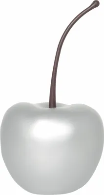 Produktbild von Deko-Kirsche in Silber matt aus robustem Fiberglas, Größe XS - E2214-S1-SI