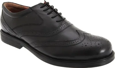 Produktbild von Scimitar Herren Schnürschuhe mit Flügelkappen und Lochmuster DF790 (43 EU) (Schwarz)