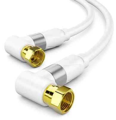 Produktbild von deleyCON 1,5m 4K SAT TV Antennenkabel 2x Winkel Koaxial Kabel F-Stecker