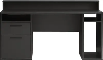 Produktbild von Gamingtisch >TEZAUR< Schublade,Tür, 4 Fächer, schwarz - 160x91x72cm (B/H/T)