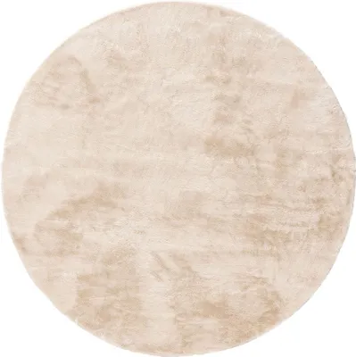 Produktbild von benuta Teppich Wohnzimmer Furry Beige ø 200 cm rund Fellteppich Wohnzimmerteppich Rutschfest Waschbar Hochflor Flauschig Plüsch Shaggy Weich