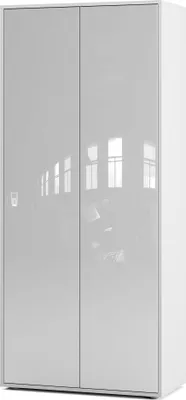 Produktbild von SIMPLYFURN Büroschrank Amira T00 | Aktenschrank & Mehrzweckschrank in Weiß & Weiß Hochglanz | 180x80x40 cm | Push-to-Open für Büro
