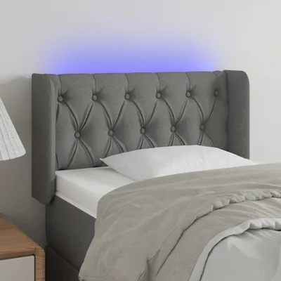 Produktbild von Cloris Designermöbel LED Kopfteil Dunkelgrau 83x16x78/88 cm Stoff 2024 Neu