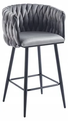 Obrázek produktu pro Designová barová židle ZULIMARA - šedá / černá