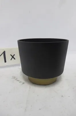 Produktbild von Gilde Übertopf, Dora, Aluminium, schwarz, VE 2, D. 15 cm Höhe: 13.00 cm Durchmesser: 15.00 cm 69808