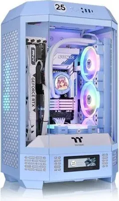 Produktbild von Thermaltake The Tower 300, Micro Tower, PC, Blau, micro ATX, Mini-ITX, SPCC, Gehärtetes Glas, 21 cm