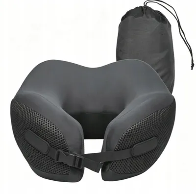 Produktbild von Reisekissen Nackenkissen Memory Foam Schwarz Verstellbar