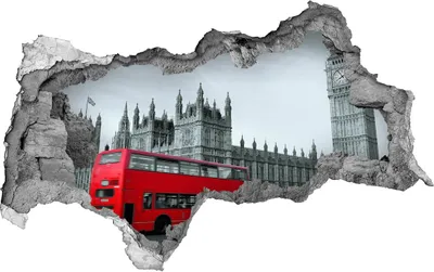 Produktbild von Selbstklebender Loch-3D-Aufkleber 95x73 cm London Bus