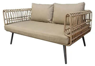 Produktbild von 2-Sitzer Sofa Ariki Stahl Rattan Synthetik Rattan 161 x 84 x 67 cm
