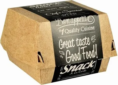 Produktbild von 50x PAPSTAR Burgerboxen aus Pappe  12,5 x 12,5 cm 'Good Food' groß