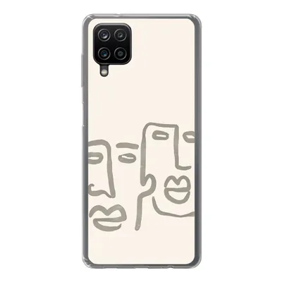 Produktbild von MuchoWow® Handyhülle Schutzhülle Hülle für Samsung Galaxy A12 Gesicht - Abstrakt - Strichzeichnung Silikon Softcase Handy Hülle - Bild