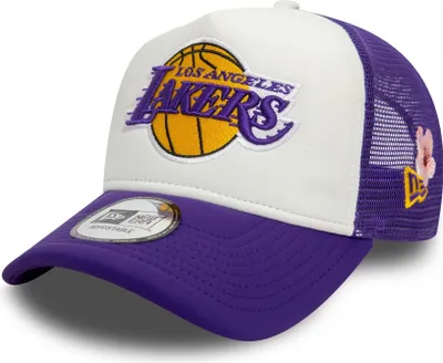 Produktbild von New Era 9FORTY A-Frame Trucker Cap NBA Flower LA Lakers purple