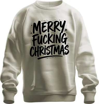 Obrázek produktu pro Merry Fucking Christmas Vánoce drzý sarkastický dárek uni mikina svetr, příroda, M