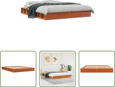 Produktbild von The Living Store Massivholzbett Wachsbraun 150x200 cm Kiefer