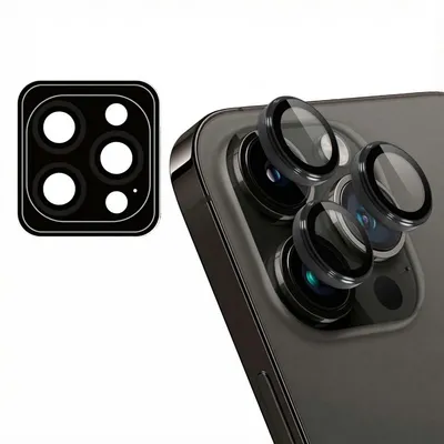 Immagine prodotto di Imoshion, confezione da 2 protezioni in vetro per fotocamera, compatibili con iPhone 15 Pro / 15 Pro Max - colore: titanio nero