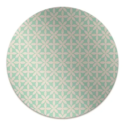 Produktbild von Rundmatte - Stuhlunterlage Bürostuhlunterlage - Rund Ø 100 cm - Bodenmatte - Fußmatte - Weiß blaues Muster
