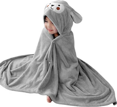 Produktbild von Baby-Badetuch mit Kapuze – Ultraweiches und saugfähiges Handtuch für Kinder – 70 x 140 cm – Perfekt für Baden und Strand