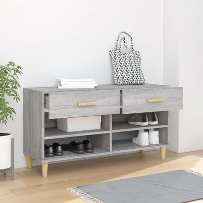 Produktbild von "2026 Promotion" Schuhschrank, moderner Schuhkommode, Grau Sonoma 102x35x55 cm Holzwerkstoff - Schuhregale CC28280