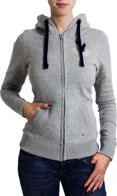 Produktbild von BRUBAKER Damen Sweatjacke mit Kapuze in Grau Blau Gr. S