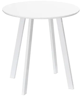 Image de Table ronde pour 2 personnes – Blanc brillant | Couleur : Blanc | Dimensions : 72x72x75 cm