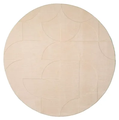 Produktbild von Runder Teppich Wohnzimmer - Charm Circles Beige