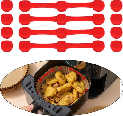 Produktbild von Backpapier-Magnetset für Heißluftfritteusen (12 Stücke) – Stabilisiert Einweg-Backpapier, Anti-Rutsch & Anti-Brand