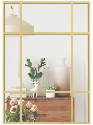Produktbild von HOMCOM Wandspiegel 50 x 70 cm dekorativer Spiegel mit Metallrahmen Gold