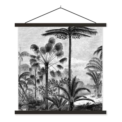 Produktbild von MuchoWow® Textilposter Design - Bäume - Natur - Pflanzen - Botanisch 40x40 cm mit schwarzem Rahmen - Fotos