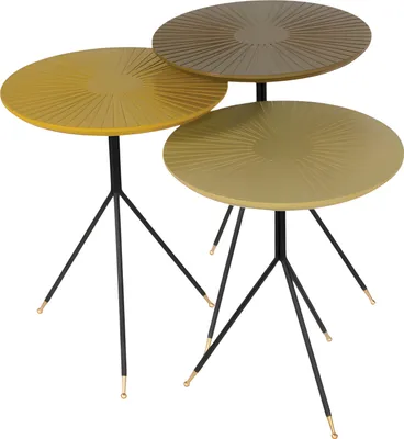 Immagine prodotto di Tavolino in metallo dorato dal design elegante