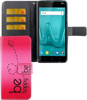 Produktbild von Handyhülle Tasche für Handy Wiko Lenny 4 Plus Be Happy Pink