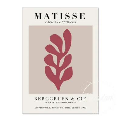 Produktbild von TPFLiving Kunstdruck LW-1205 (OHNE RAHMEN) Poster - Leinwand - Wandbild - Hochauflösender Giclée-Druck, langlebig und hochwertig - Abstrakte bunte Formen und Motive von Henri Matisse -  - Größe: 60x80cm